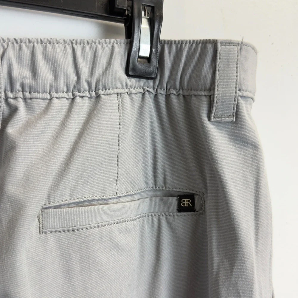 Banana Republic Core Temp Mens 38 Gray Stretch Golf Shorts Elastic Waist 10